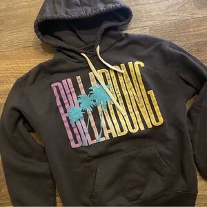 Billabong Dark Grey Black Classic Drawstring Sweatshirt Hoodie